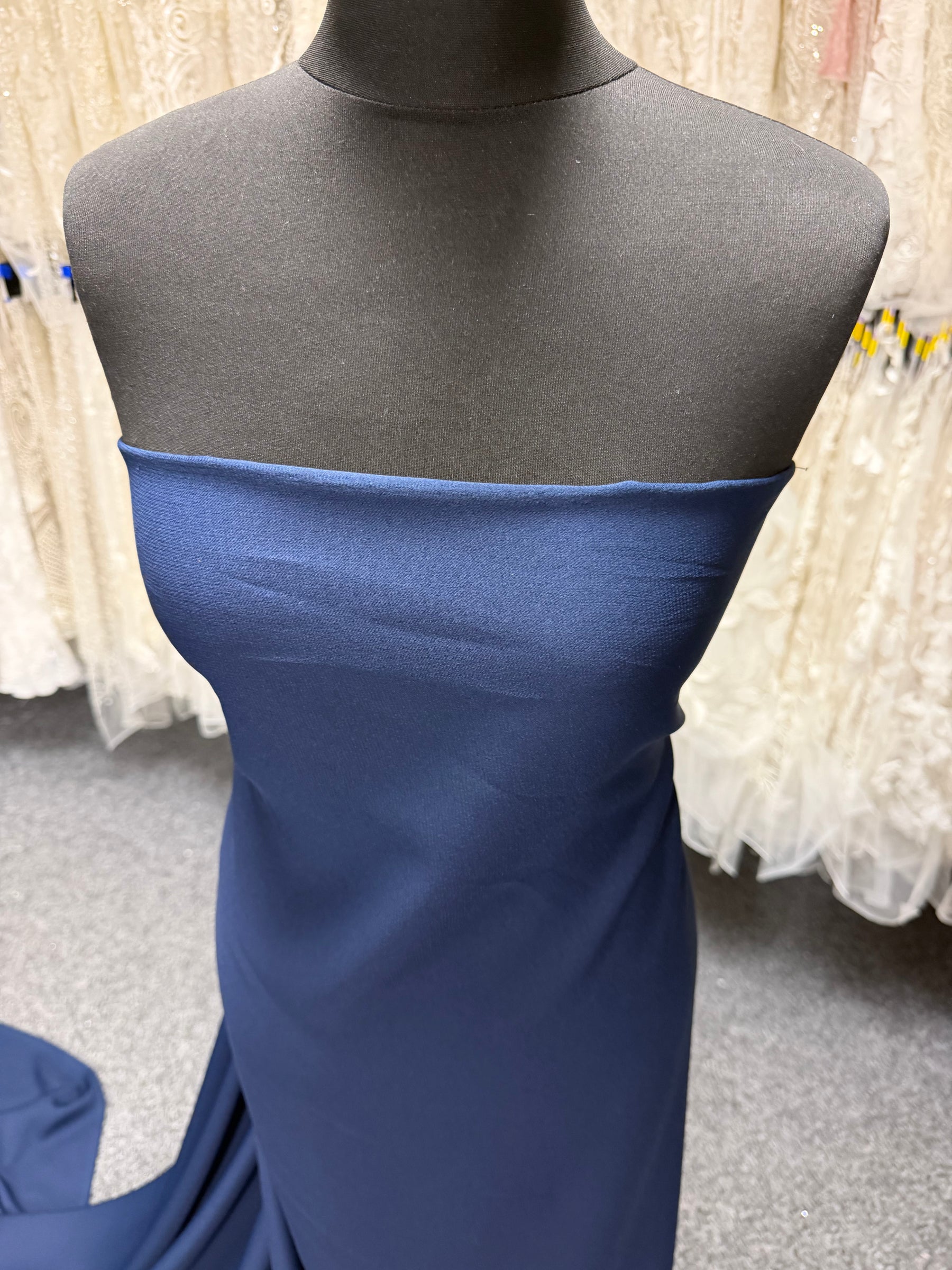 Navy M/Wt Poly Crepe - P59