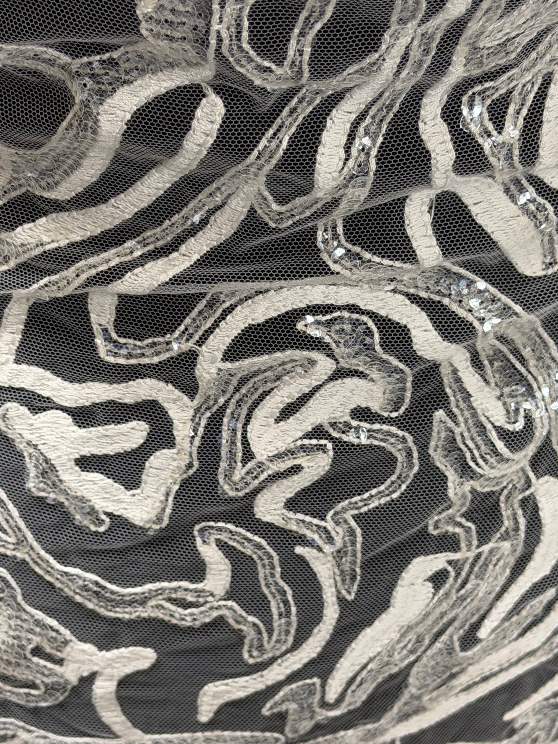 Ivory Sequin Lace - EB3012
