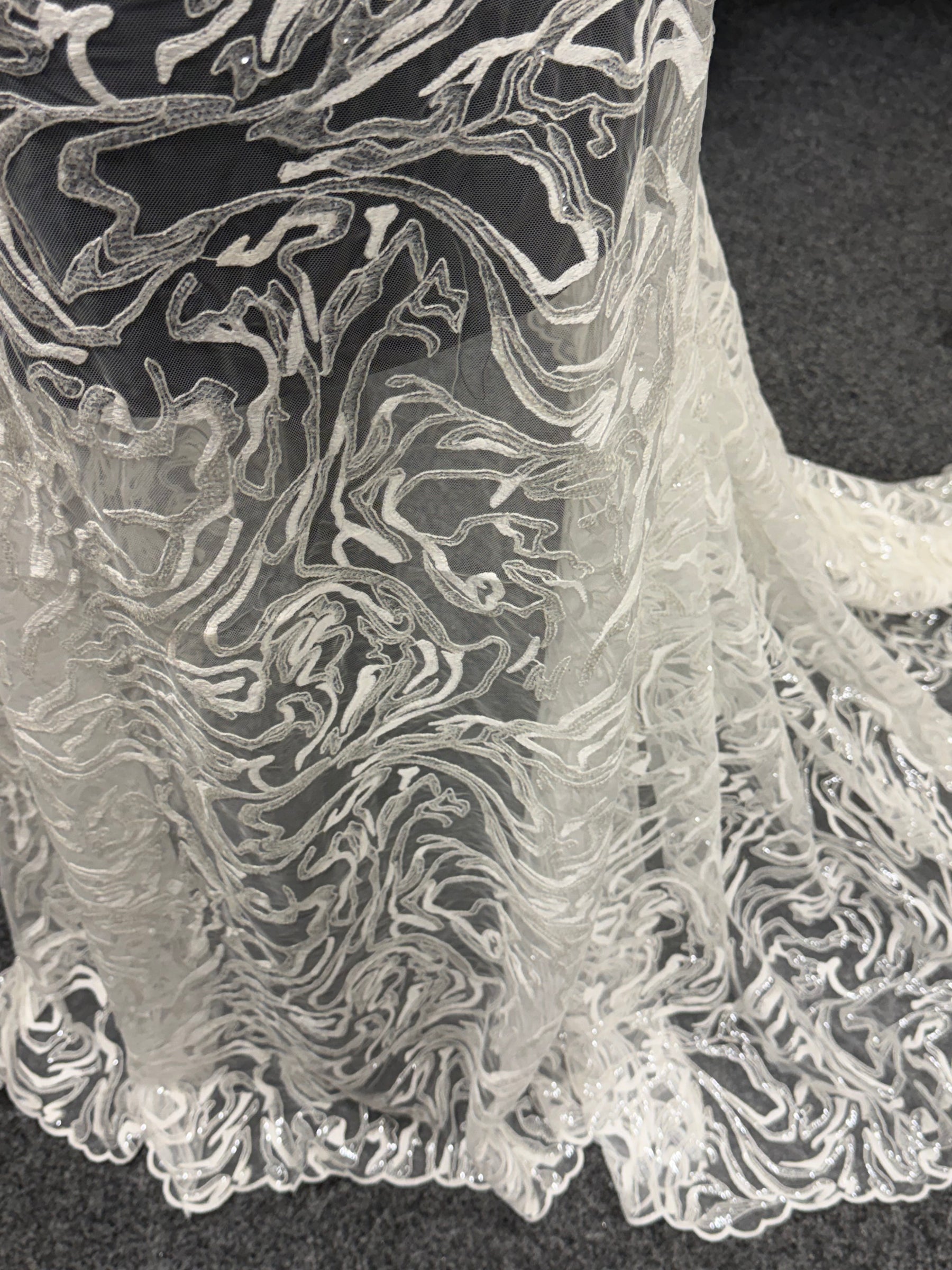 Ivory Sequin Lace - EB3012