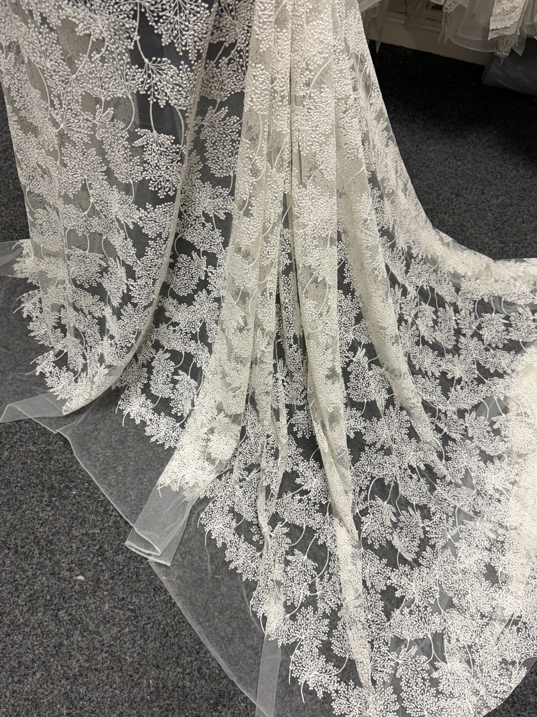 Ivory Floral Embroidery Lace - EB5037