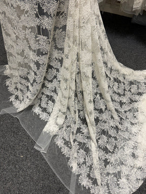 Ivory Floral Embroidery Lace - EB5037