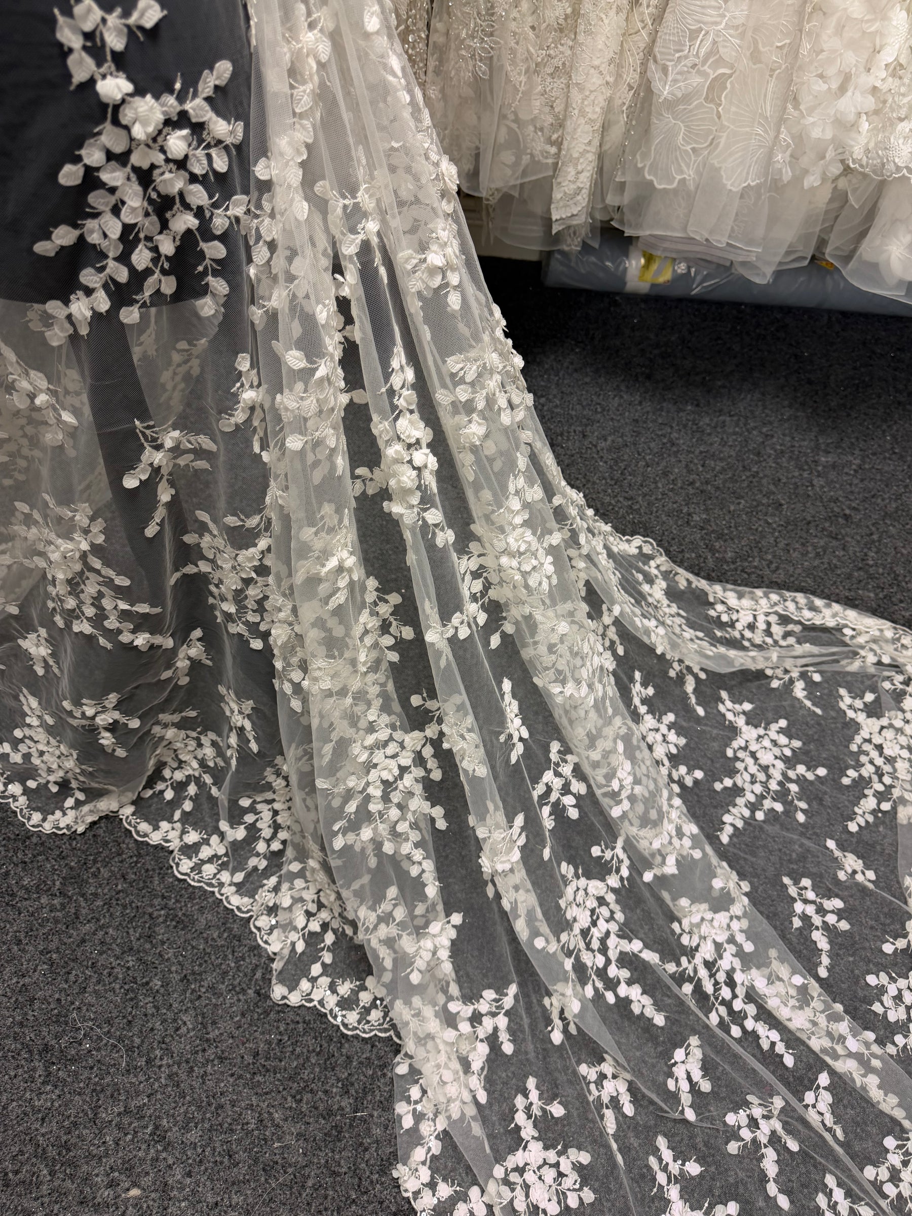 Ivory Embroidered Sequin Tulle – EB3005