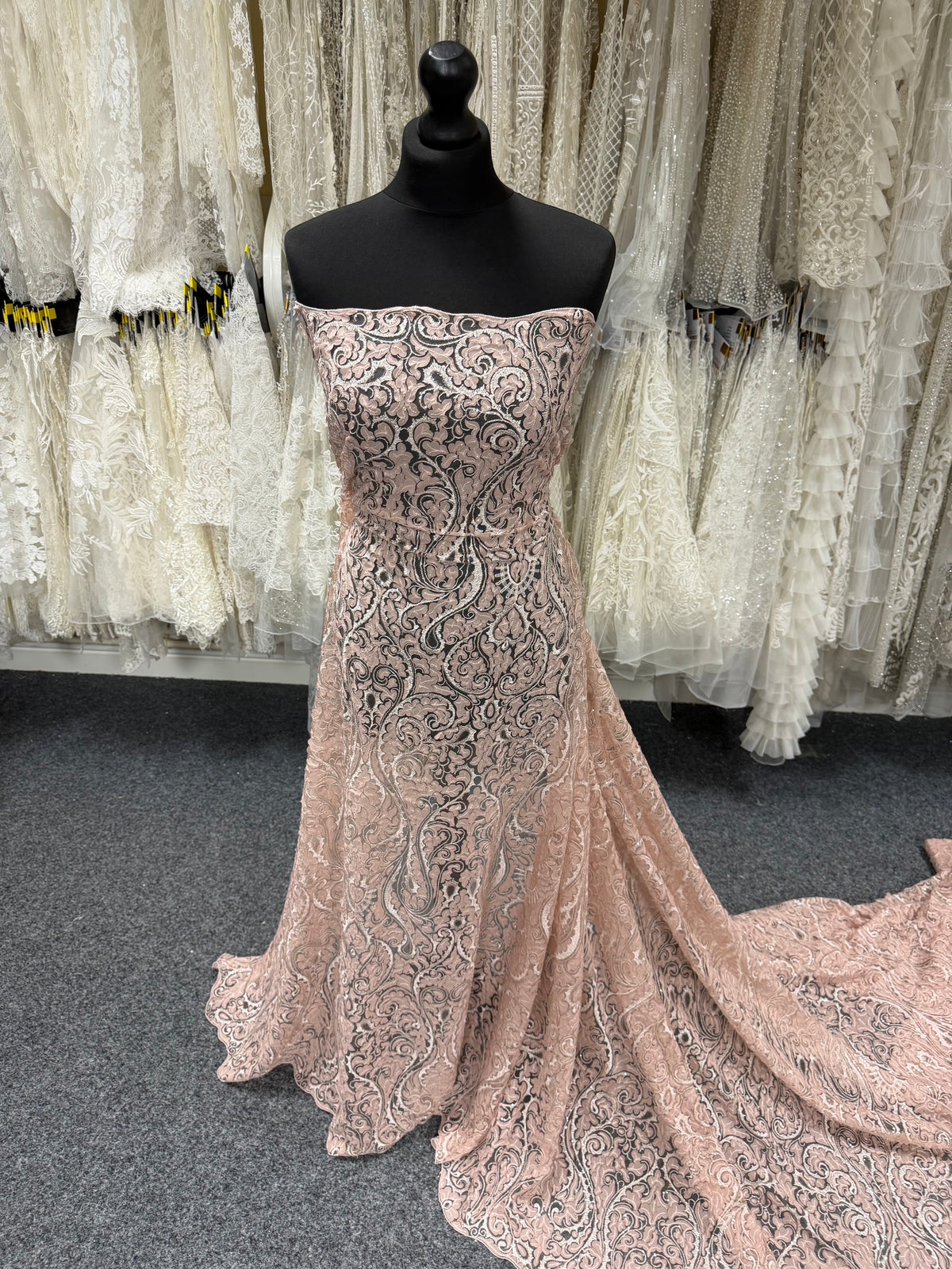 Dusky Pink Embroidered Sequin Tulle – EB3008
