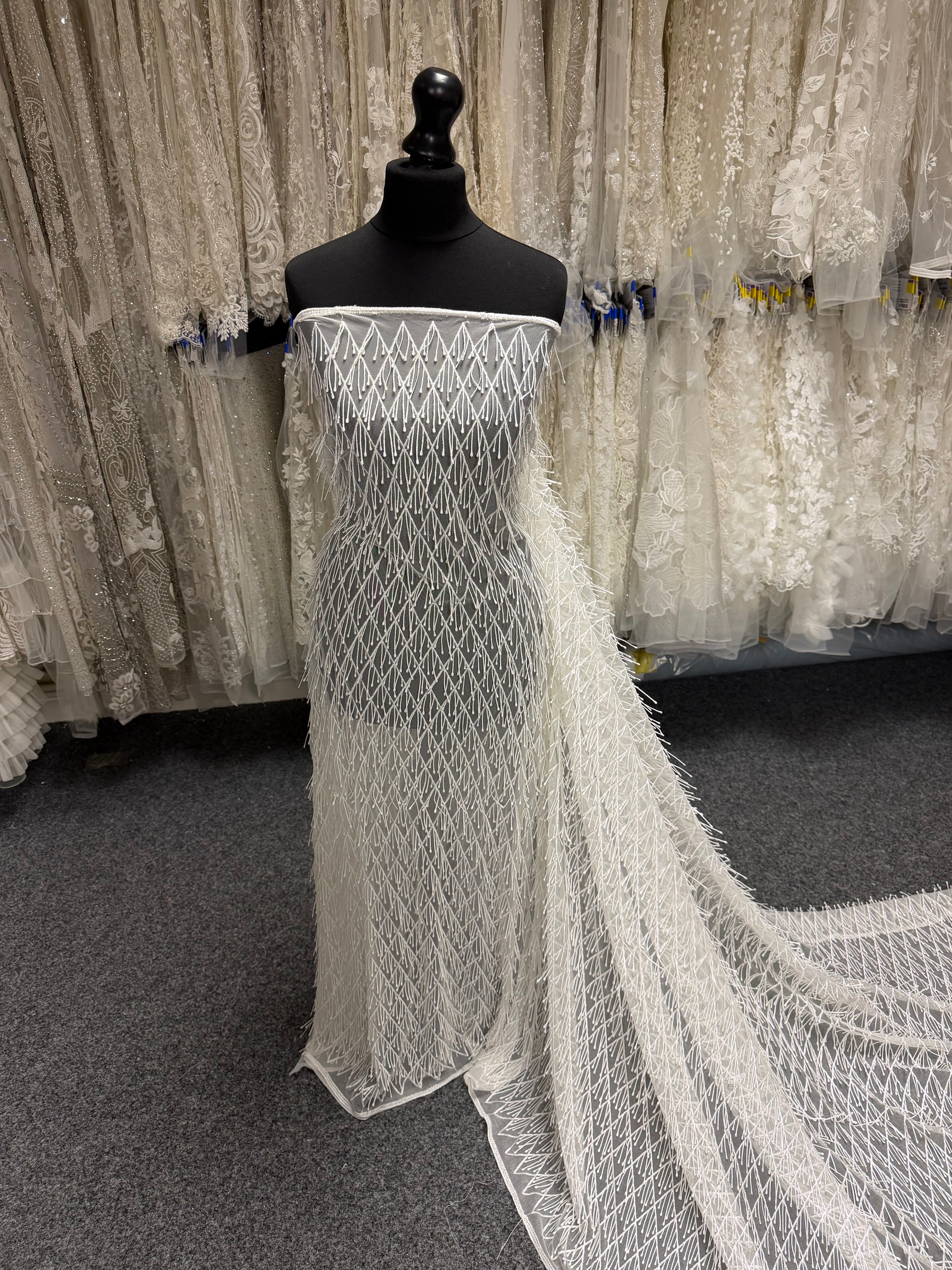Ivory Embroidered 3D Lace - EB5029