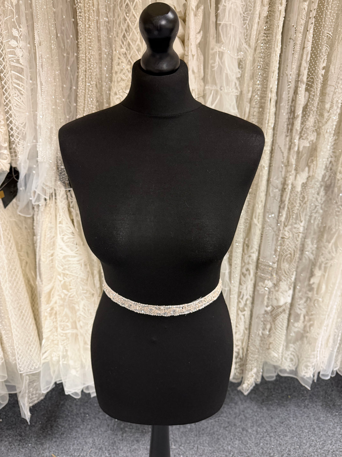 Coffee Beaded Lace Trim - T80