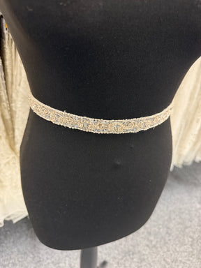 Coffee Beaded Lace Trim - T80