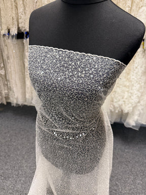 Ivory Embroidered Sequin Tulle – EB3001