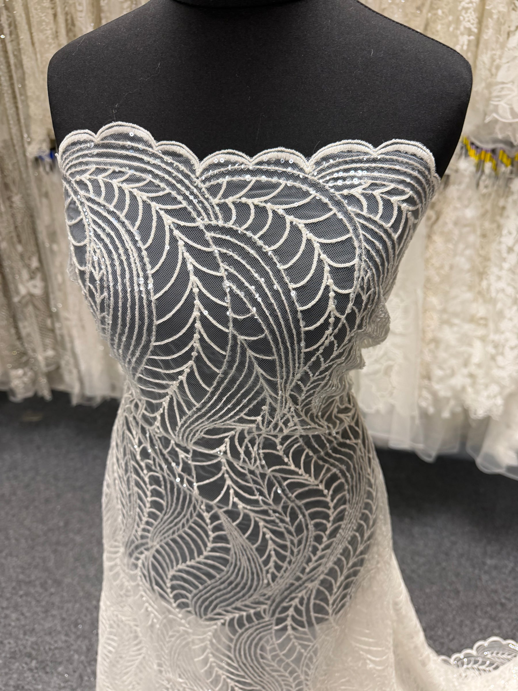 Ivory Sequin Bridal Lace - EB3033