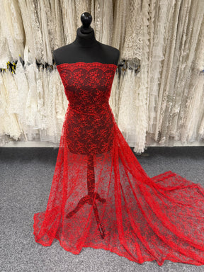 Red Embroidered Lace - P615