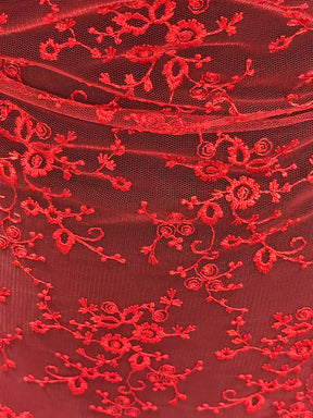 Red Embroidered Lace - P615