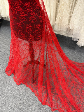 Red Embroidered Lace - P615