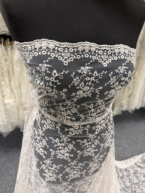 Shell Pink Embroidered Lace - P615