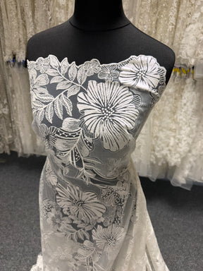 Ivory Embroidery Floral Lace - EB5057