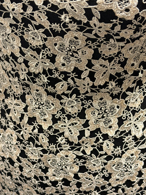 Coffee Sequin Guipure Lace - P220