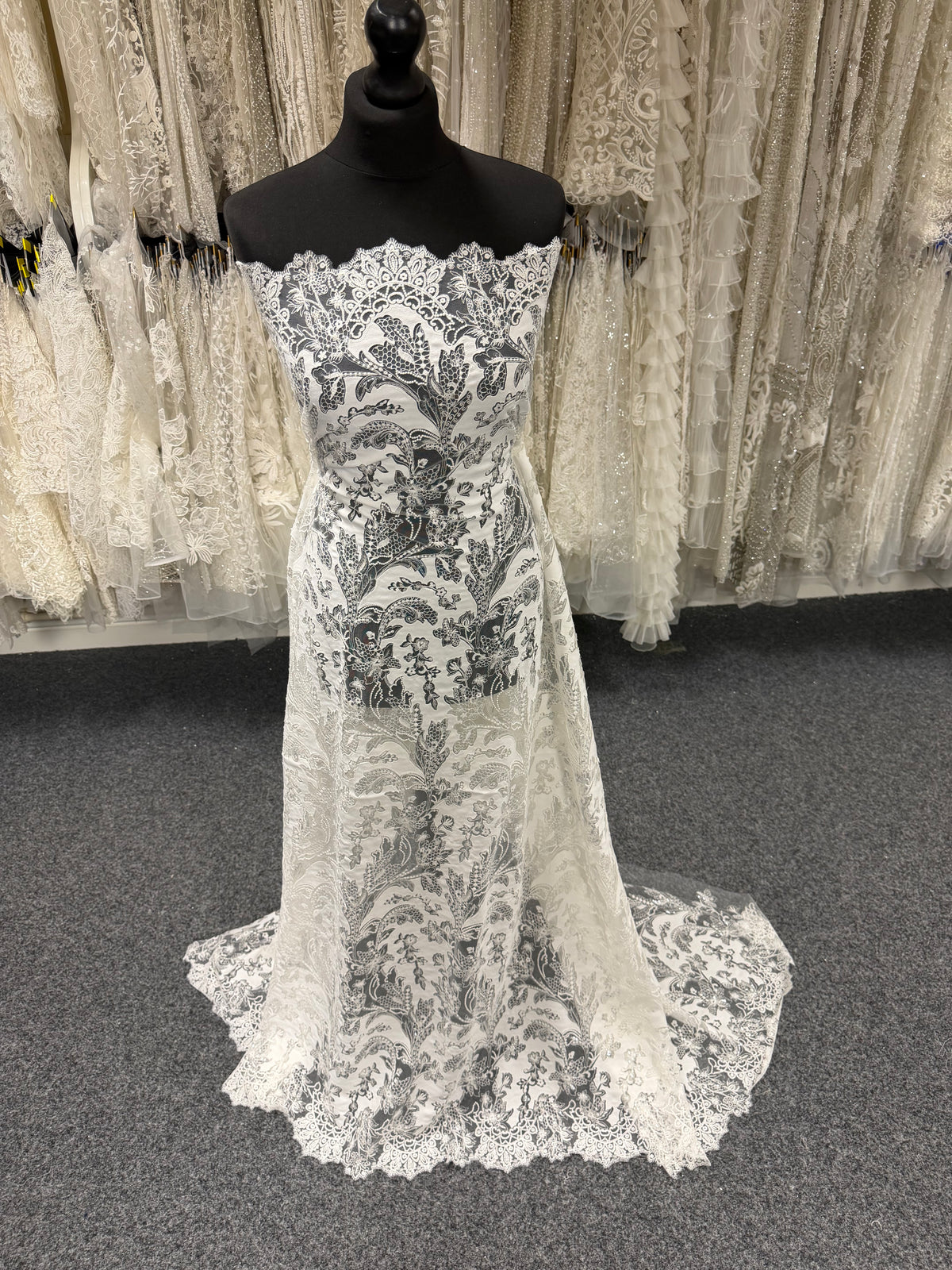 Ivory Fabric Embellished Embroidery Lace - EB3039