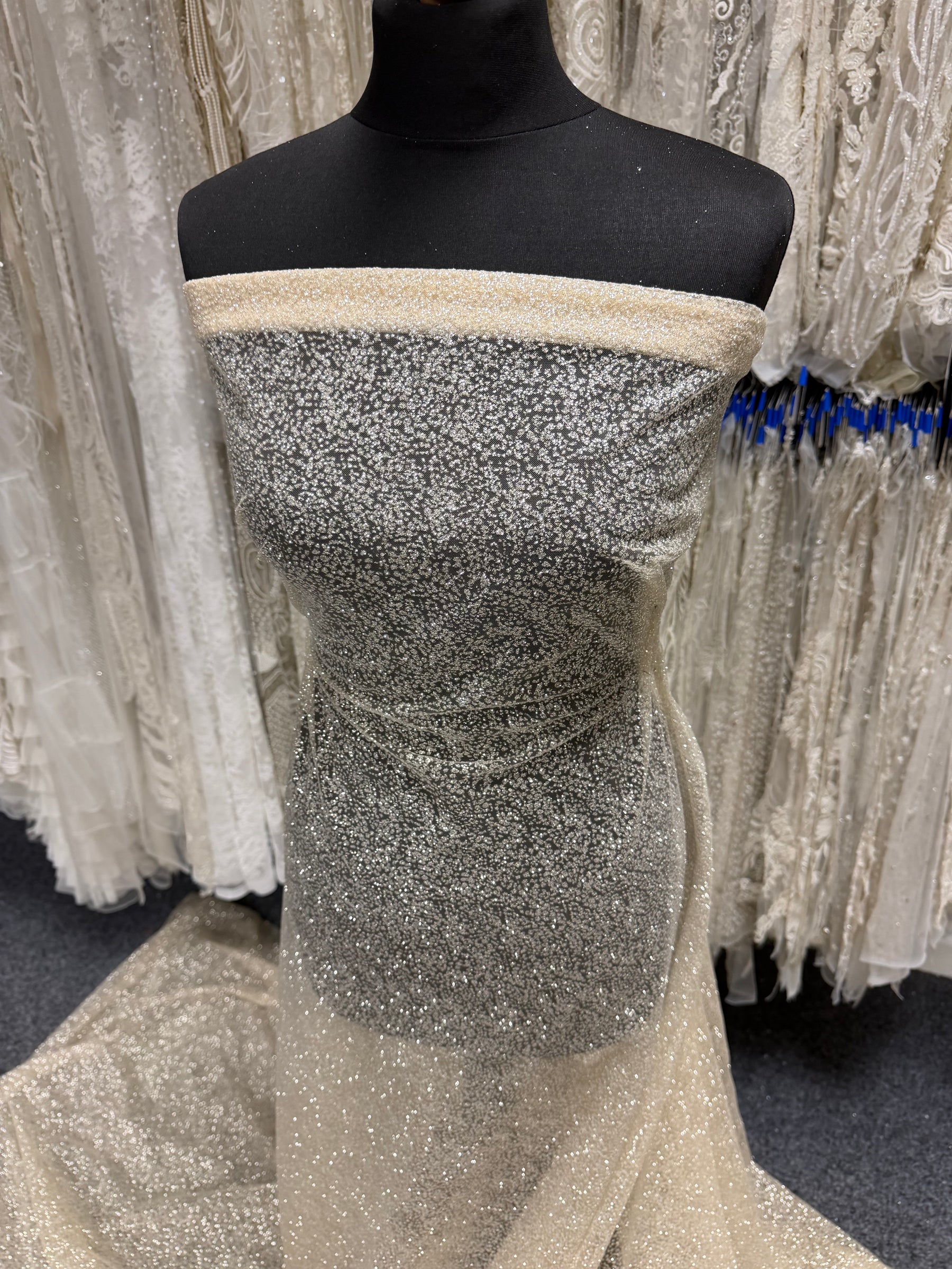 Nude Glitter Tulle - TU0066