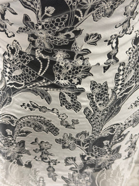 Ivory Fabric Embellished Embroidery Lace - EB3039
