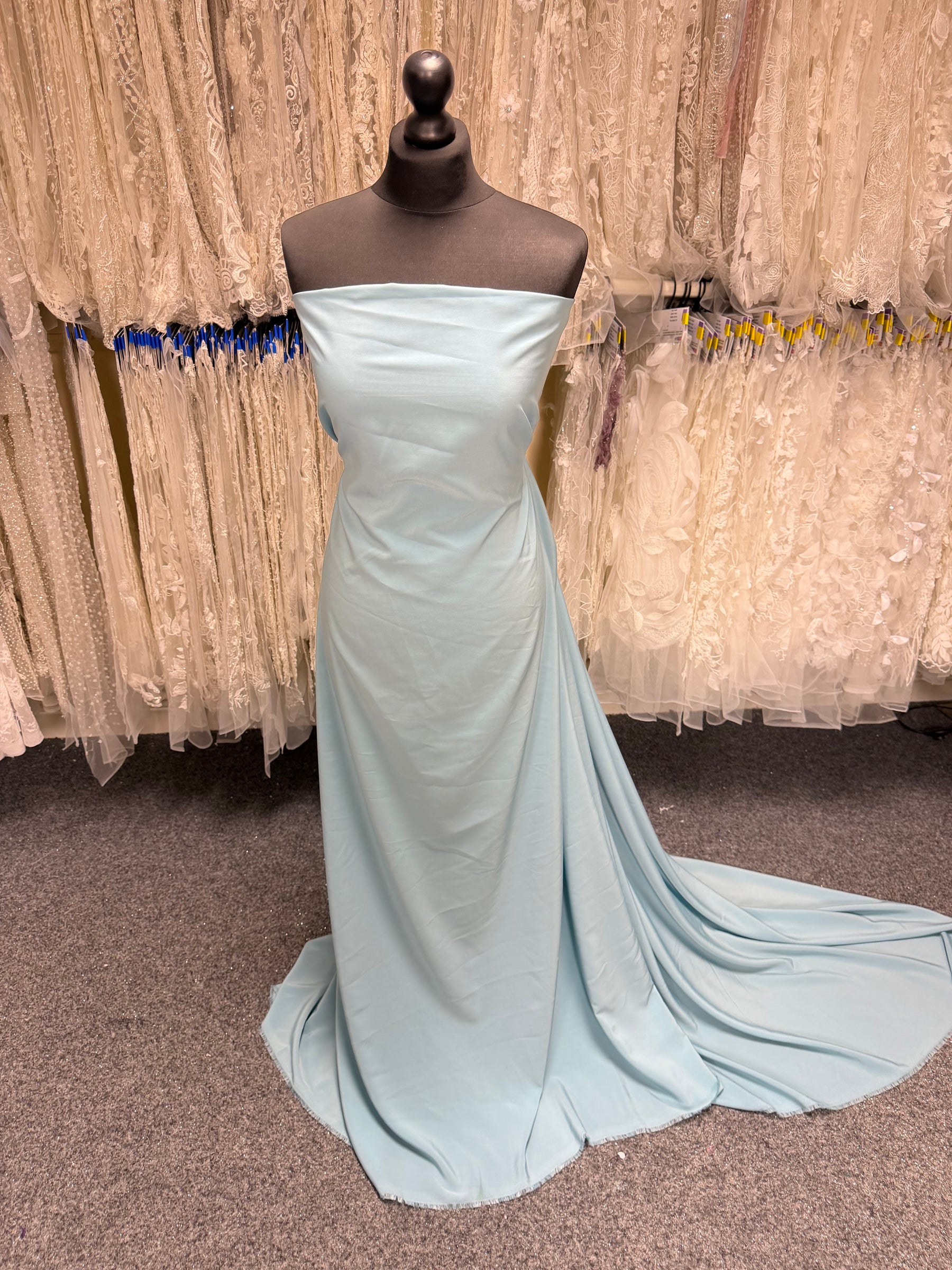 Lightweight Duck Egg Blue Polyester Satin - Juxtaposition