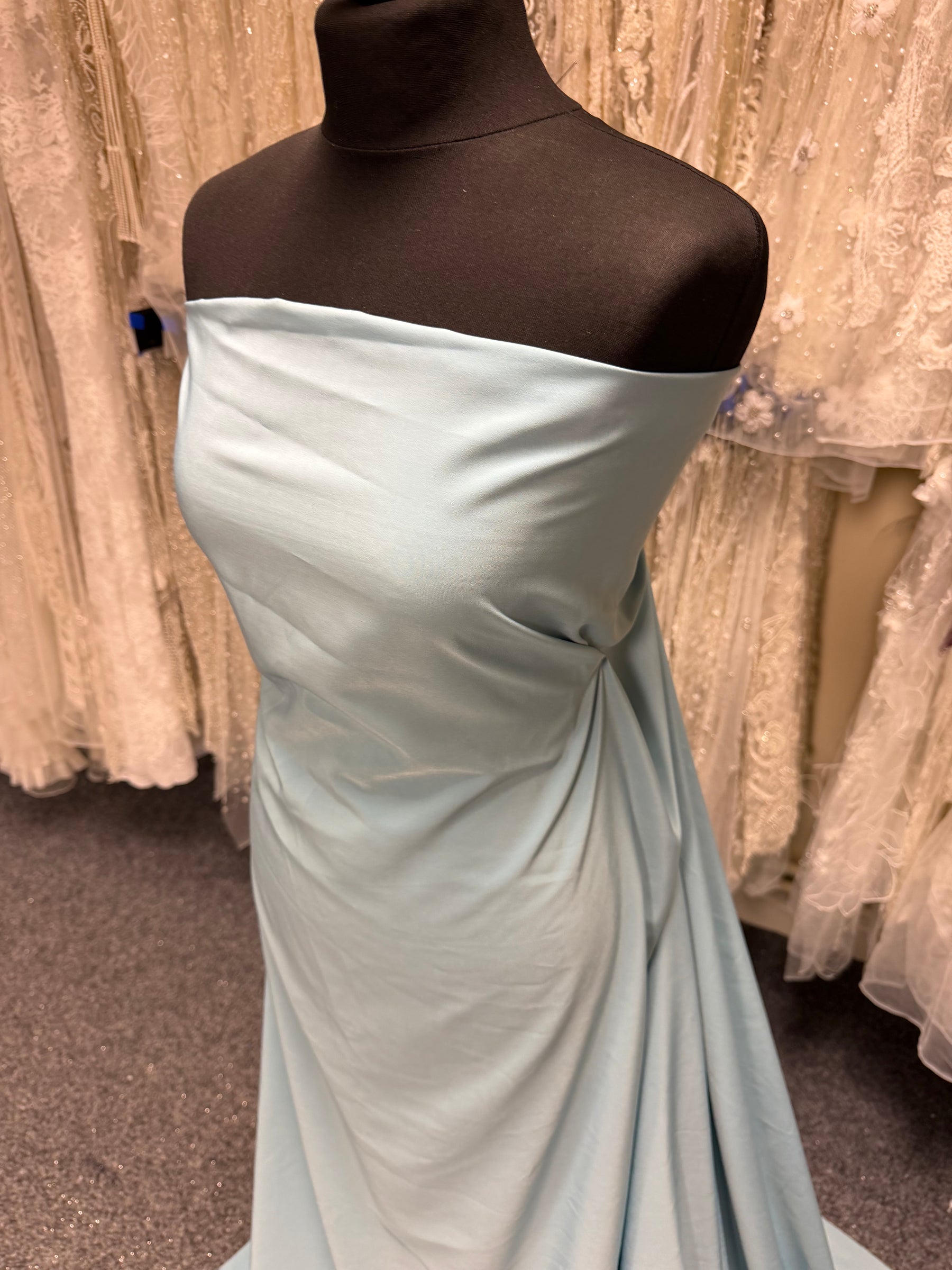 Lightweight Duck Egg Blue Polyester Satin - Juxtaposition