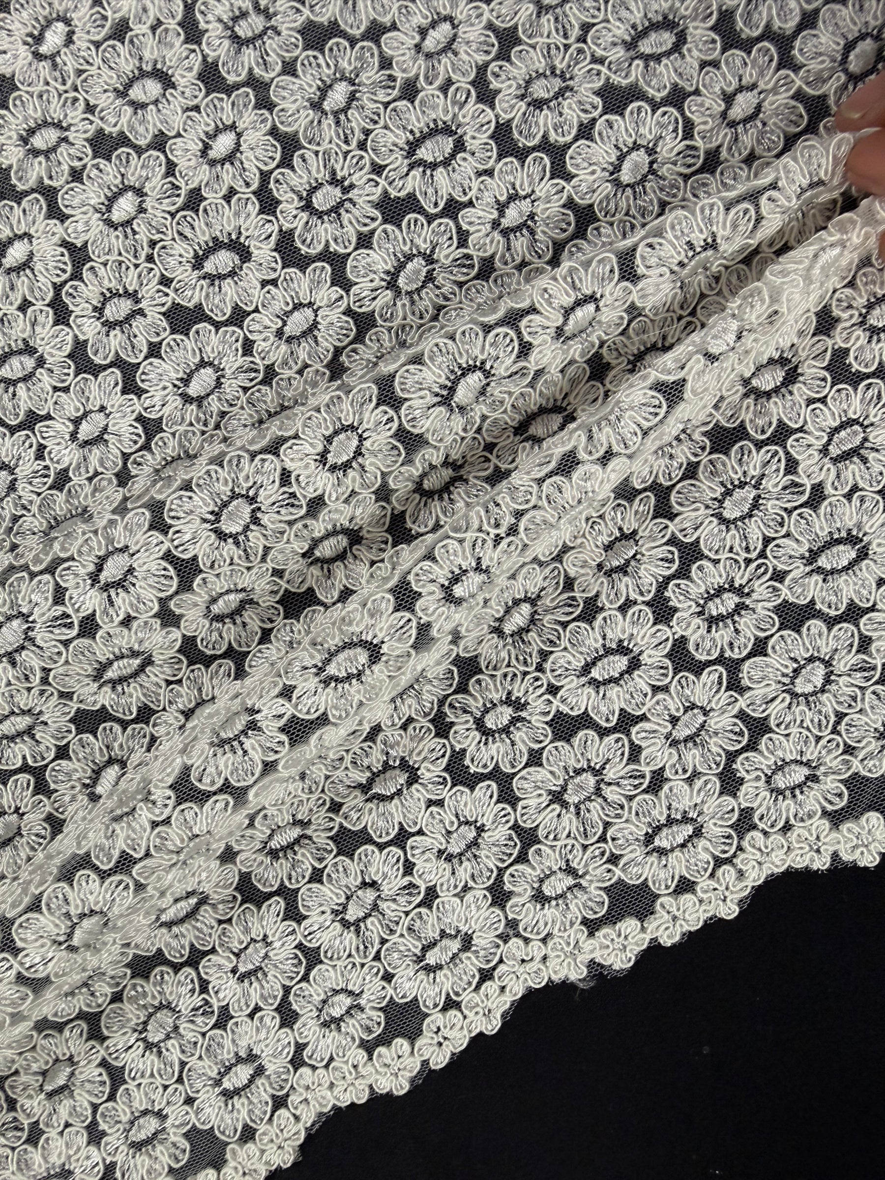 Ivory Corded Lace Trim - T624
