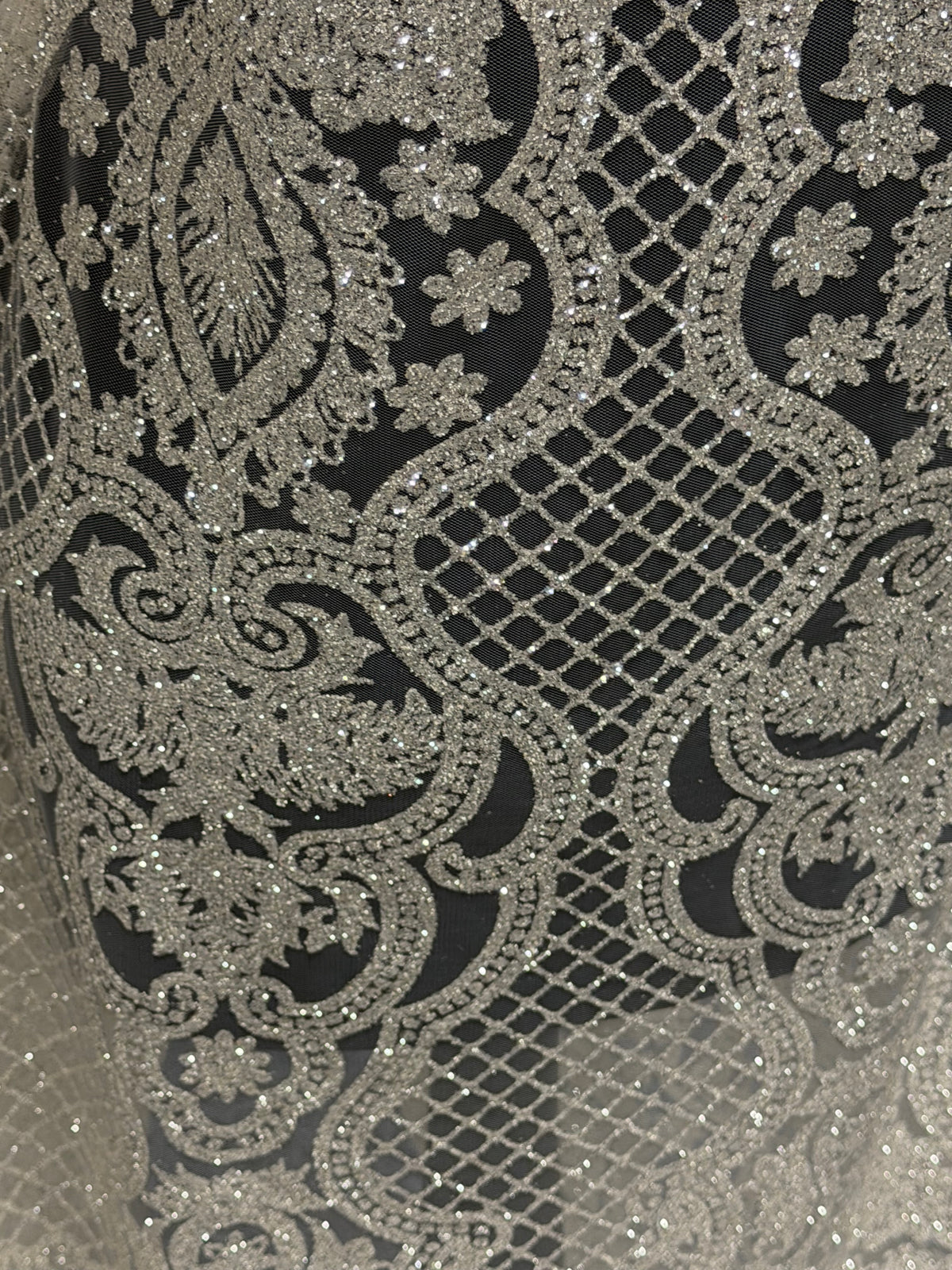 Ivory Latticed Glitter Tulle – Ballgown