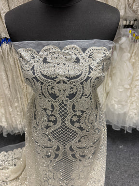 Ivory Latticed Glitter Tulle – Billie (CF)