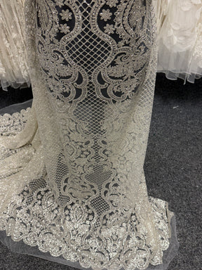 Ivory Latticed Glitter Tulle – Billie (CF)