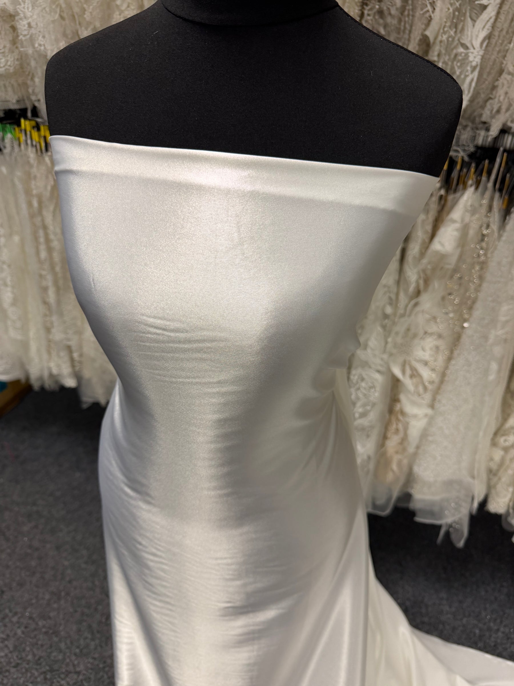 Pale Ivory Stretch Satin - PB1006