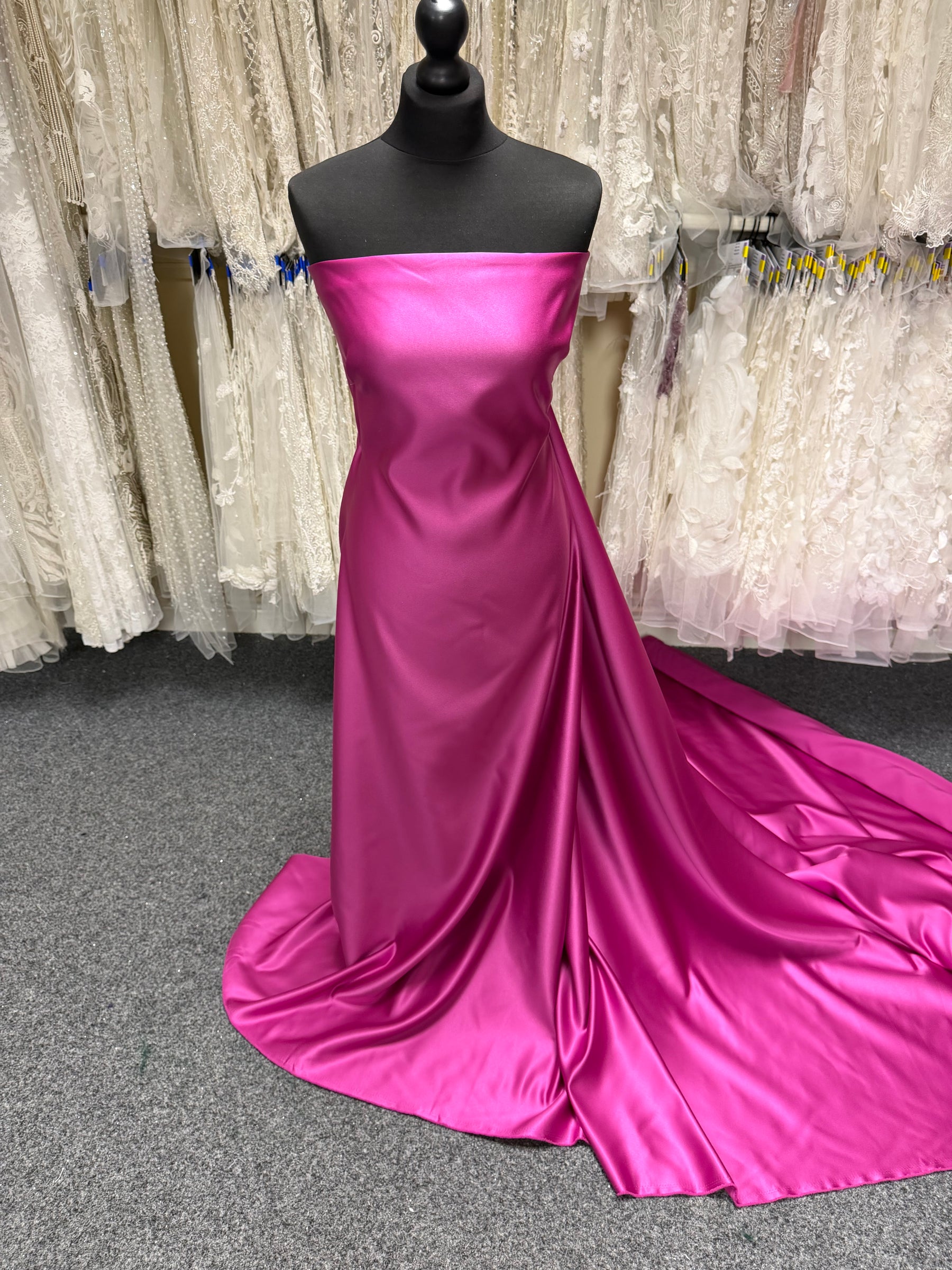 Cerise Polyester Duchess Satin - Contessa