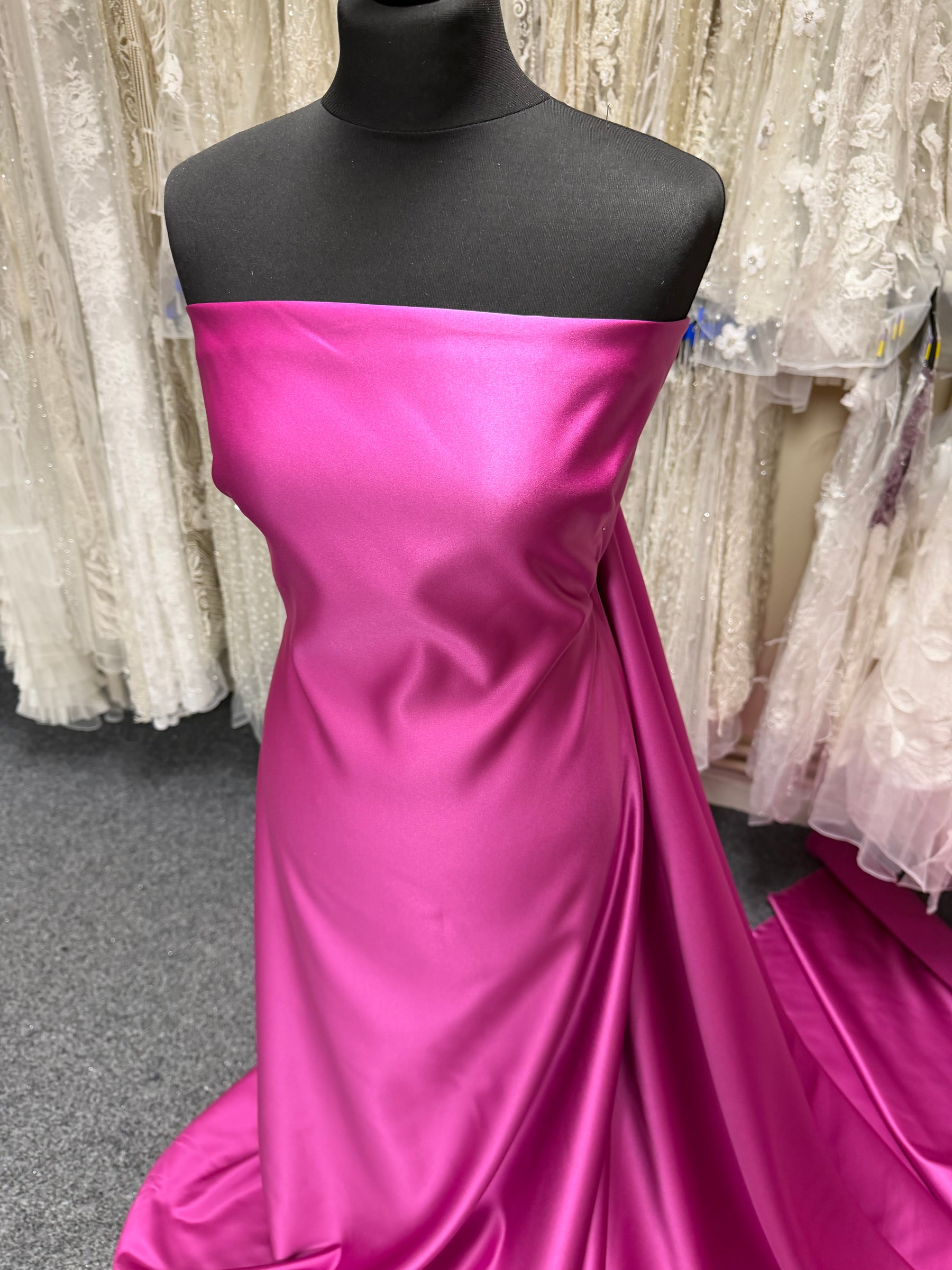 Cerise Polyester Duchess Satin - Contessa