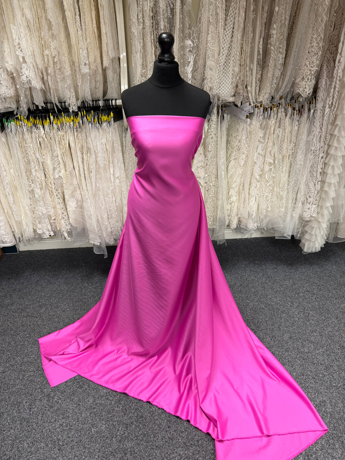 Cerise Polyester Satin - Majestic