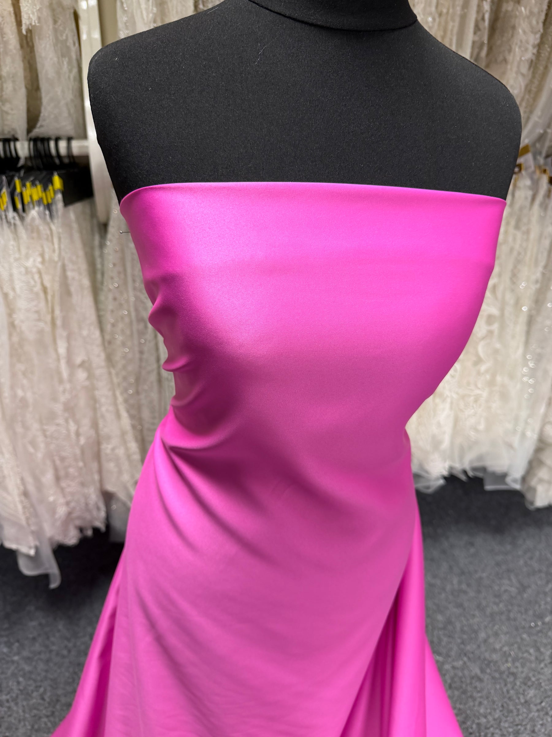 Cerise Polyester Satin - Majestic