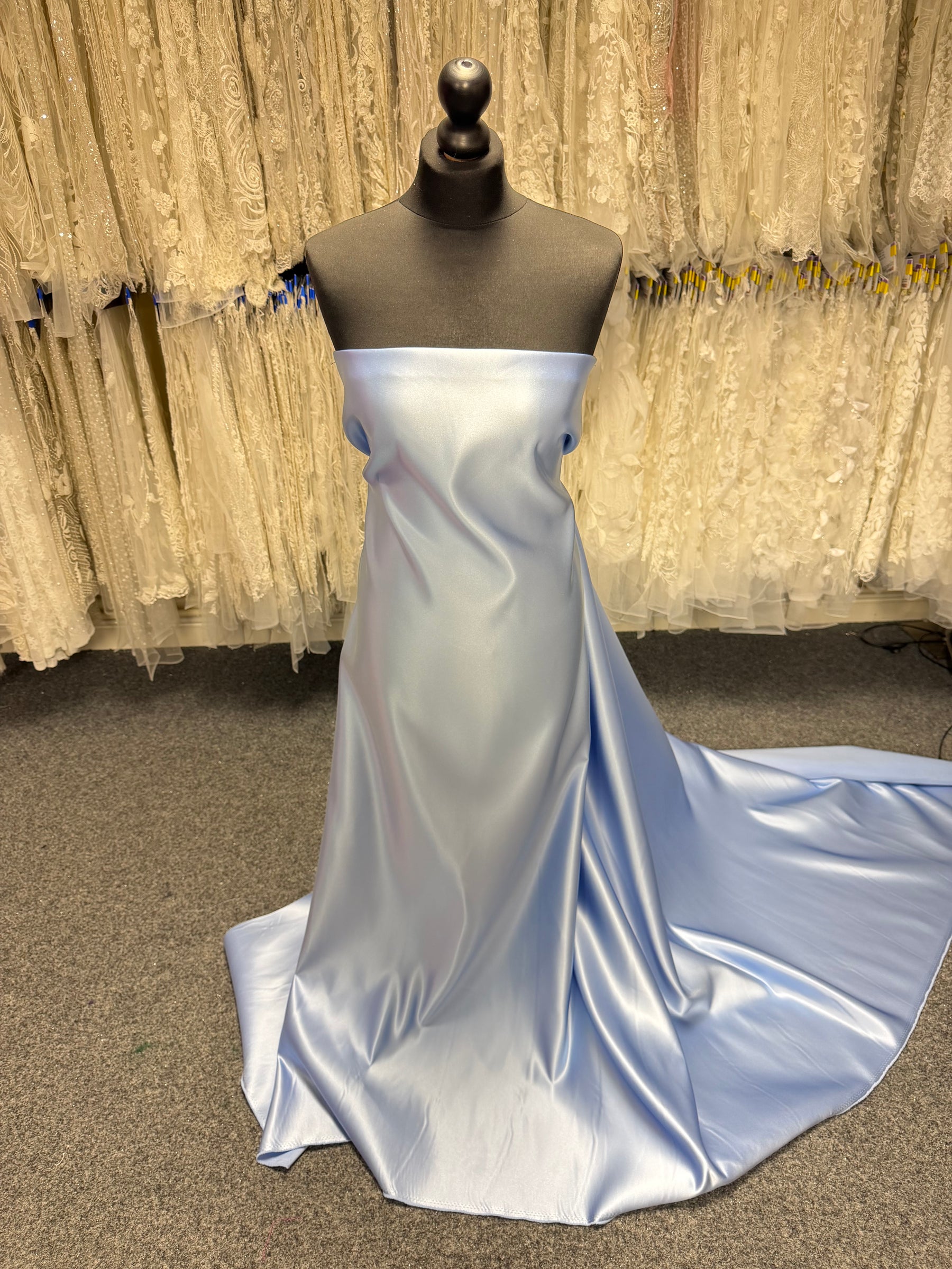 Sky Blue Polyester Duchess Satin - Contessa