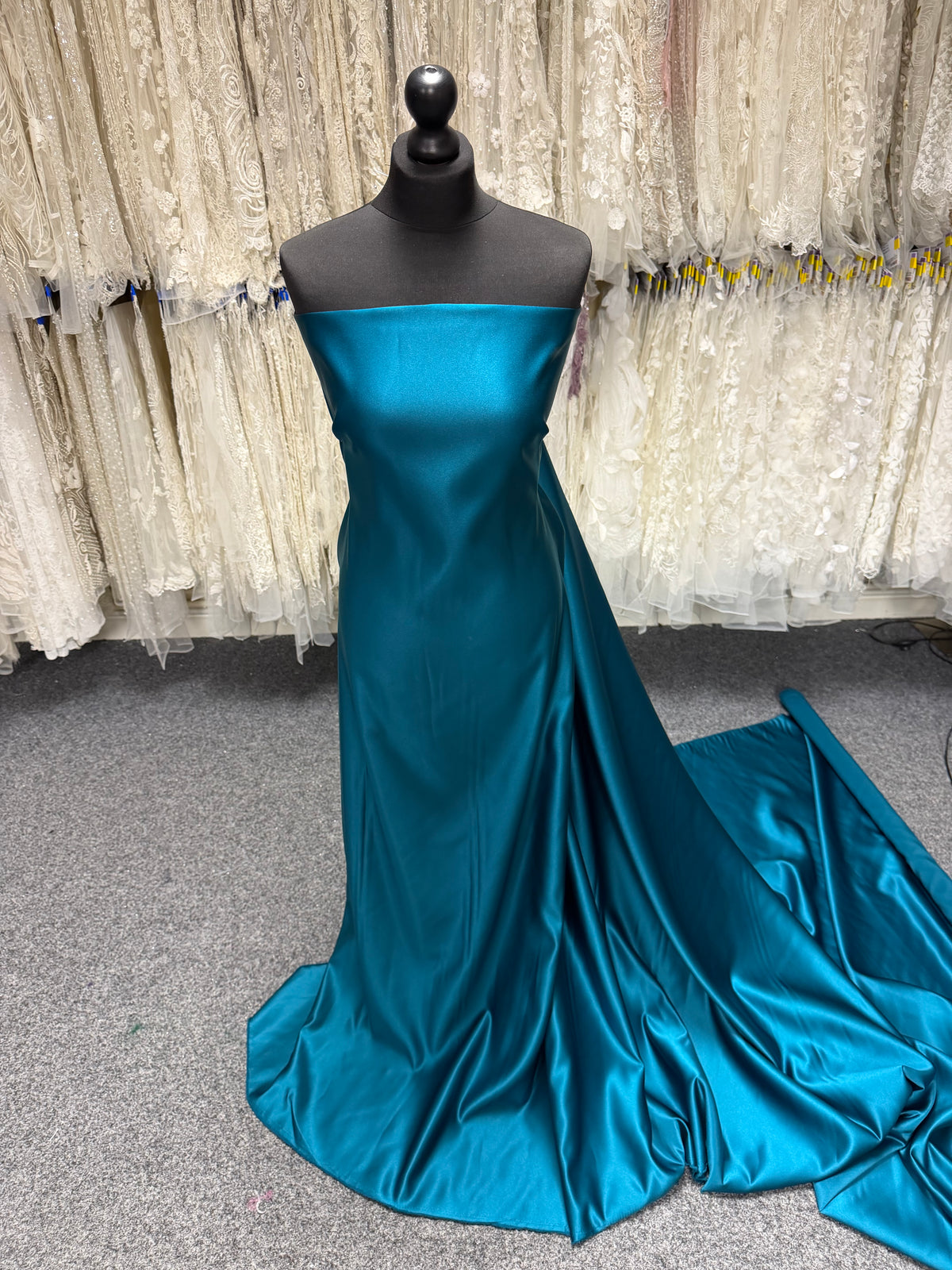 Teal Polyester Satin - Contessa