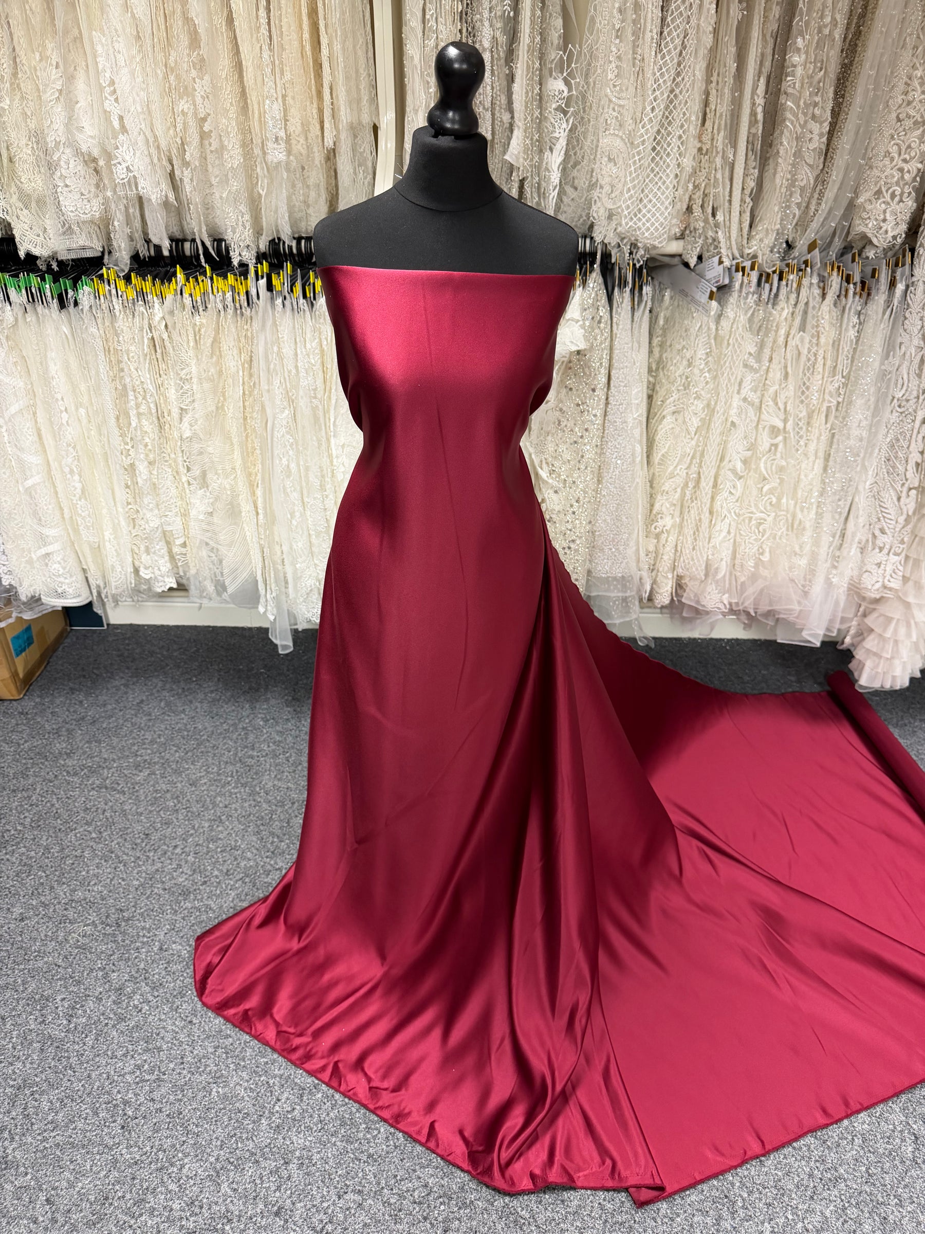Maroon Polyester Duchess Satin - Contessa