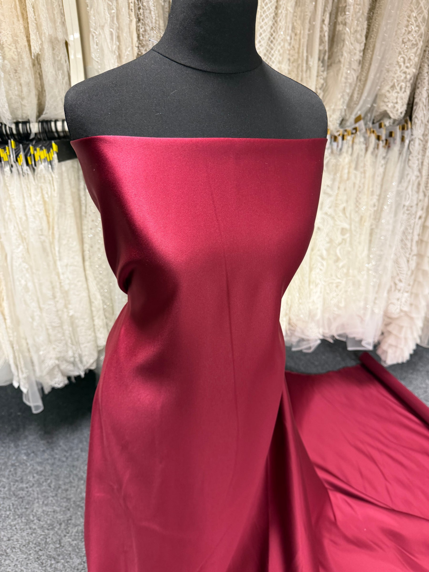 Maroon Polyester Duchess Satin - Contessa