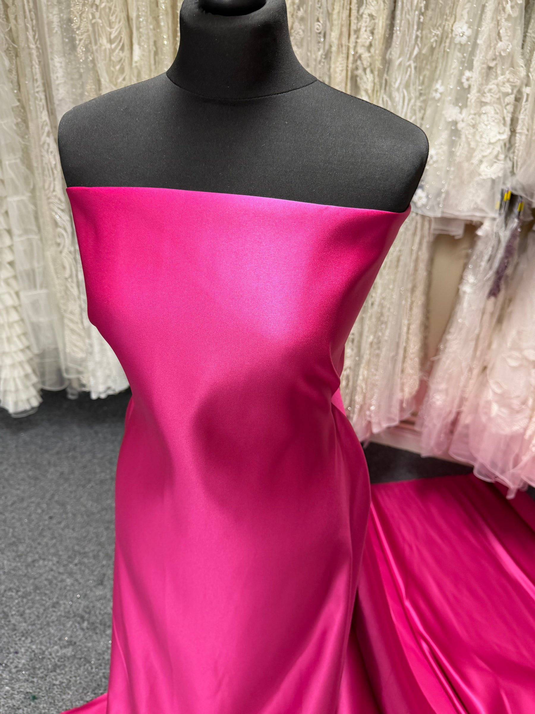 Fuchsia Pink Polyester Satin - Contessa