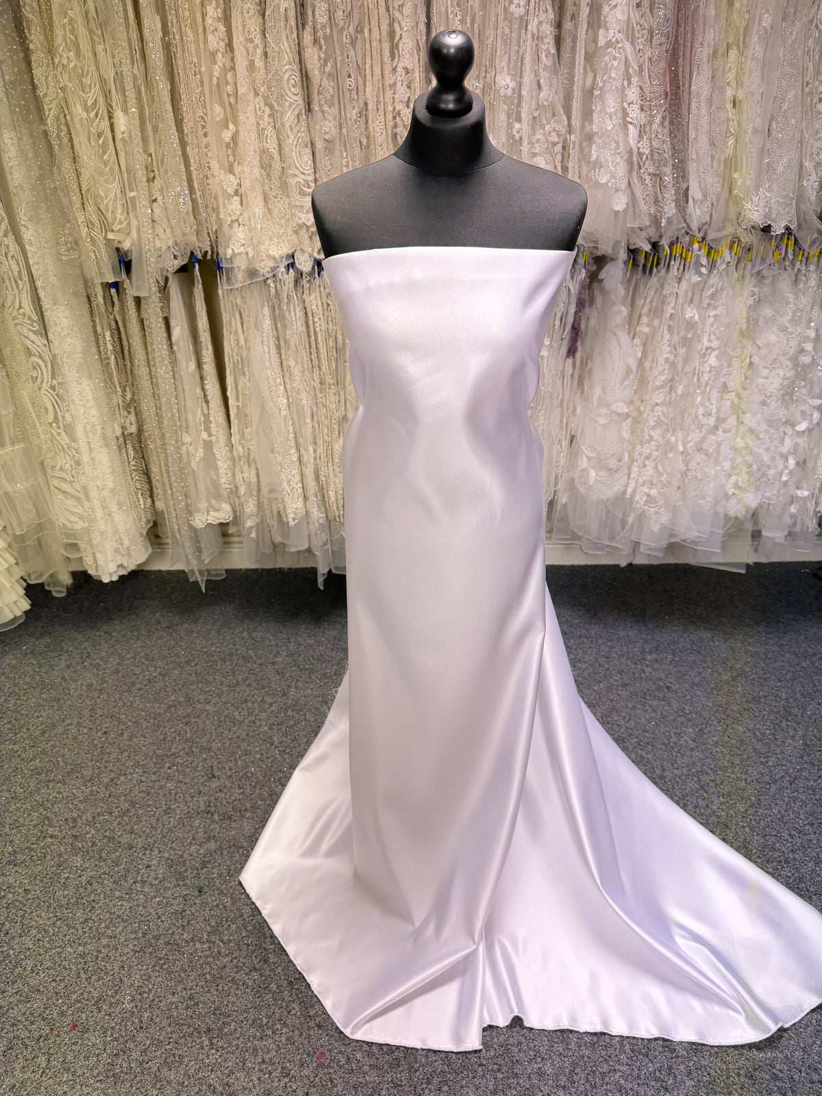 White Polyester Duchess Satin - Contessa