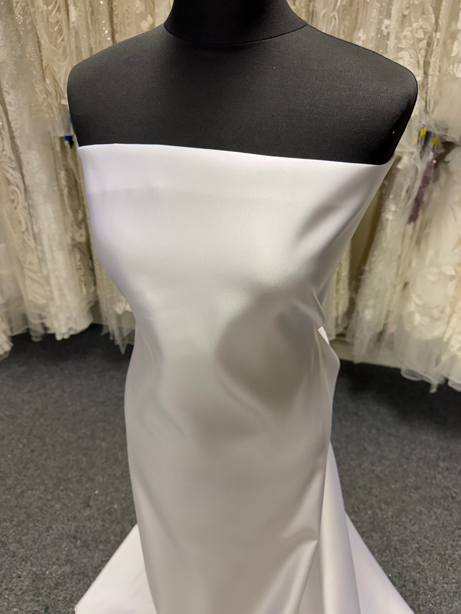 White Polyester Duchess Satin - Contessa