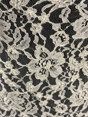 Ivory Beaded Chantilly Lace - P361