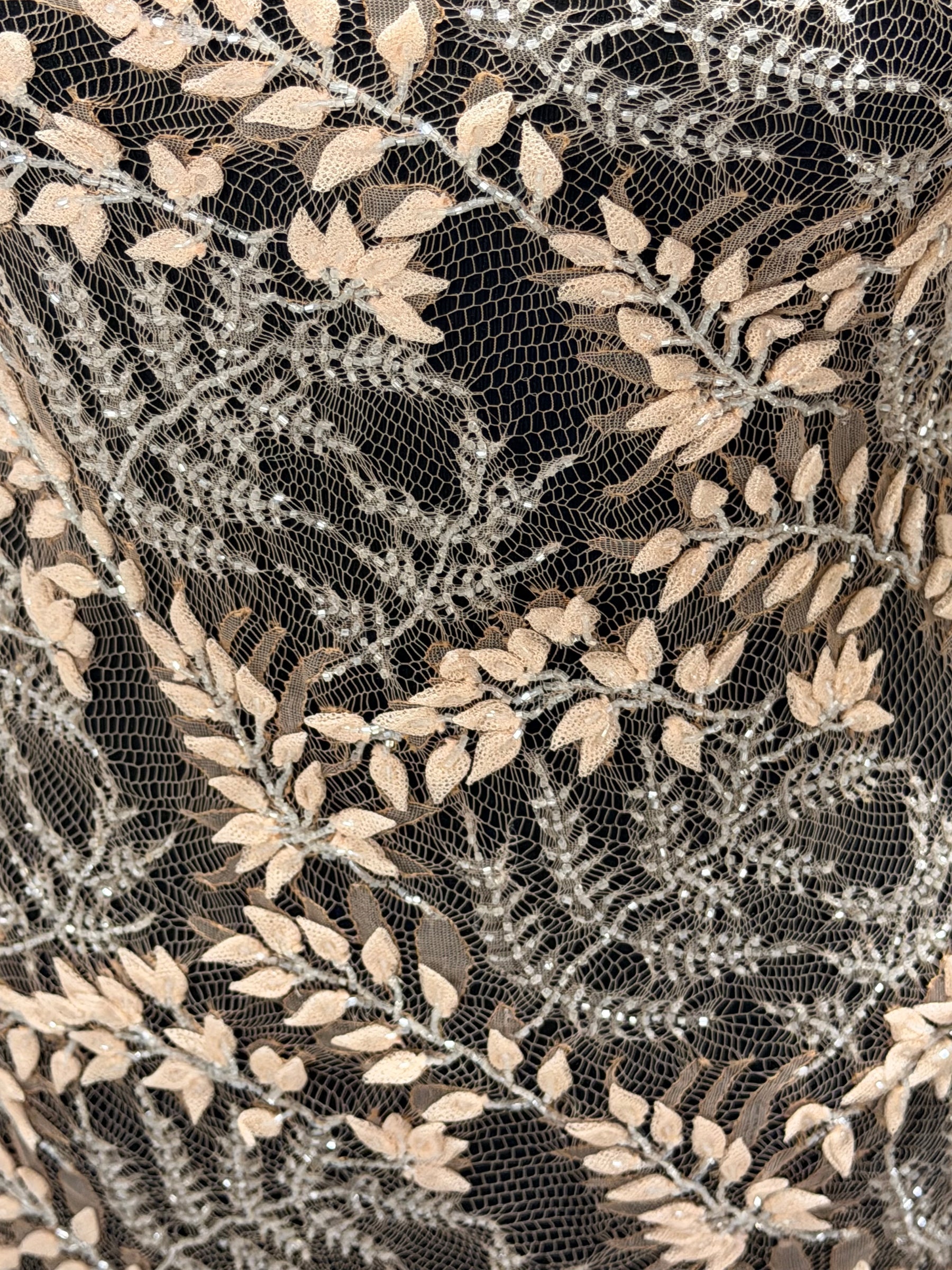 Rose 3D & Beaded Chantilly Lace - P239