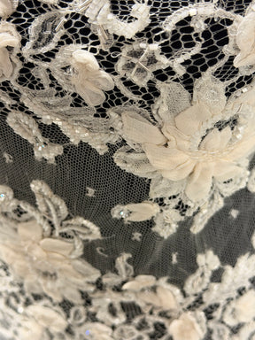 Ivory 3D & Beaded Chantilly Lace - P242