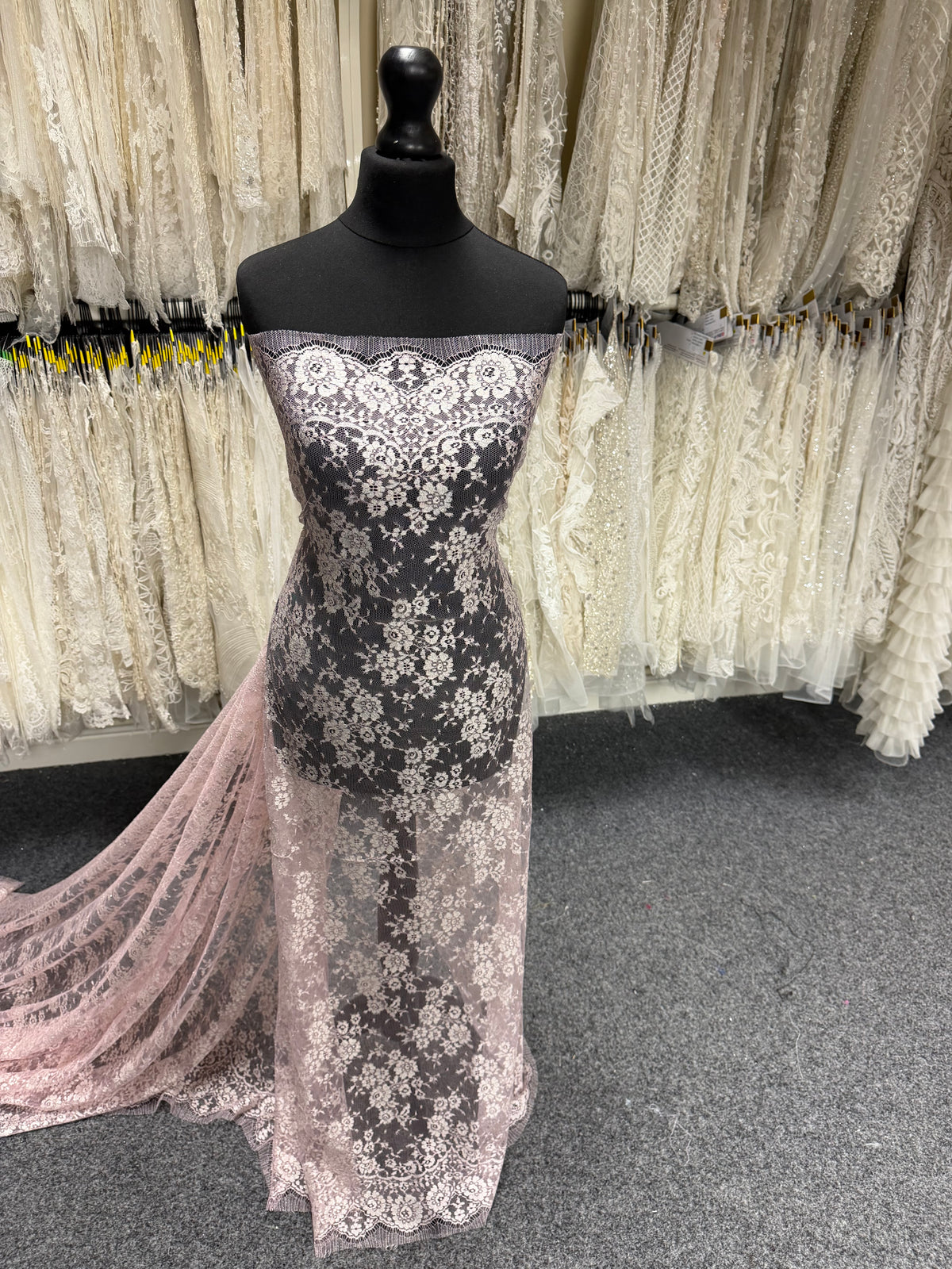 Pink with Ivory French Lace - LA2004