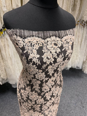 Antique Rose Beaded Chantilly Lace - P360