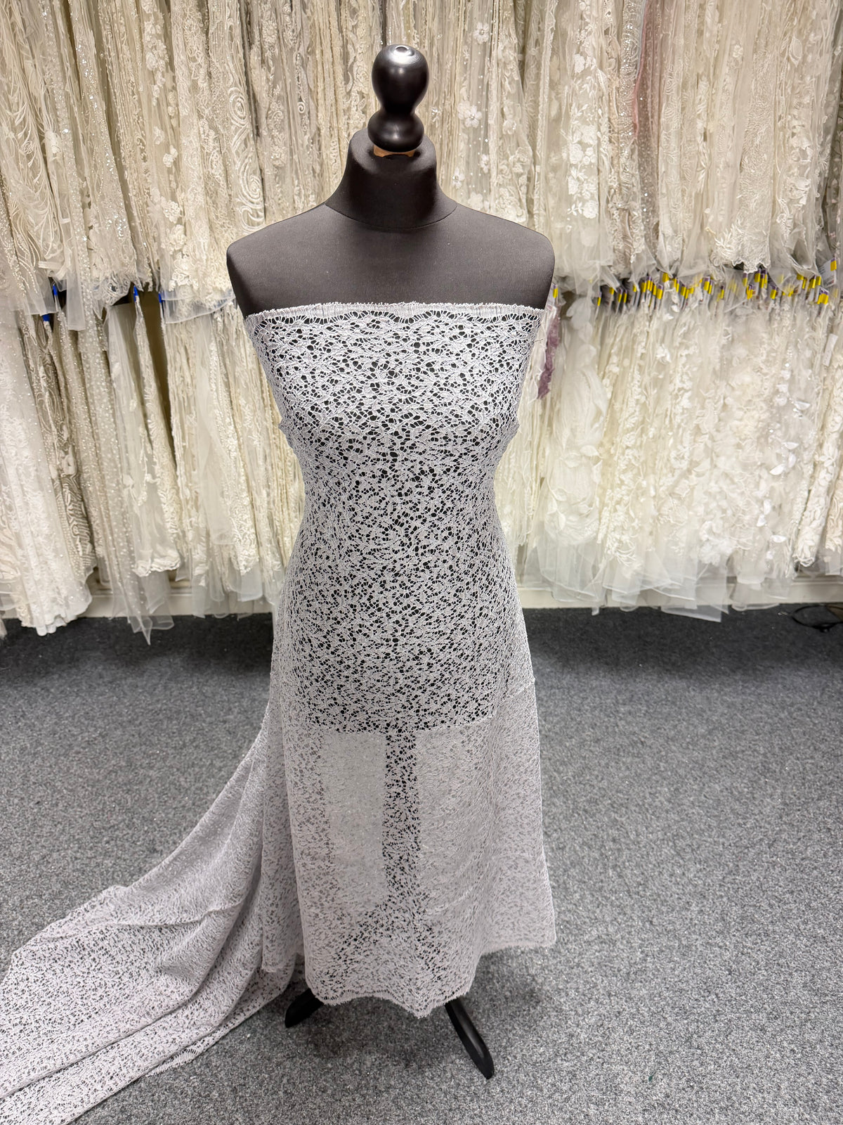 Silver Corded French Lace - LA4005