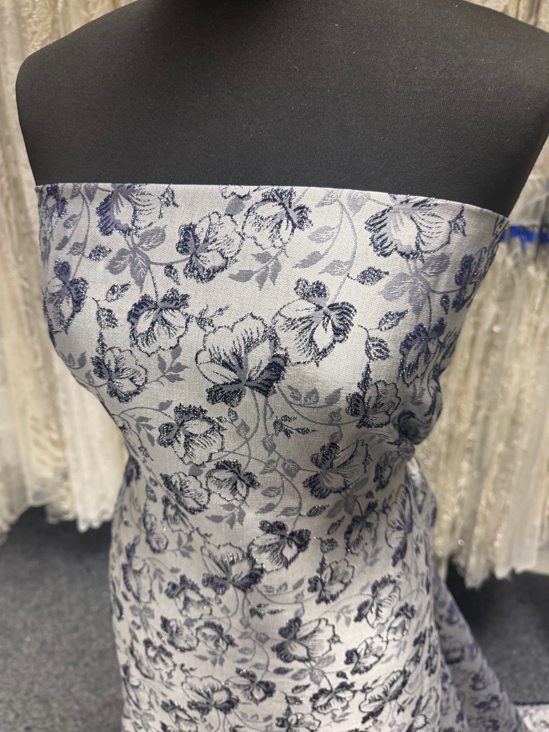 Navy Brocade - BR1002