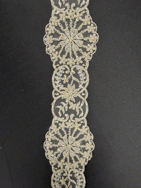 Ivory Beaded Lace Trim - T203