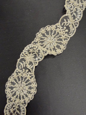 Ivory Beaded Lace Trim - T203
