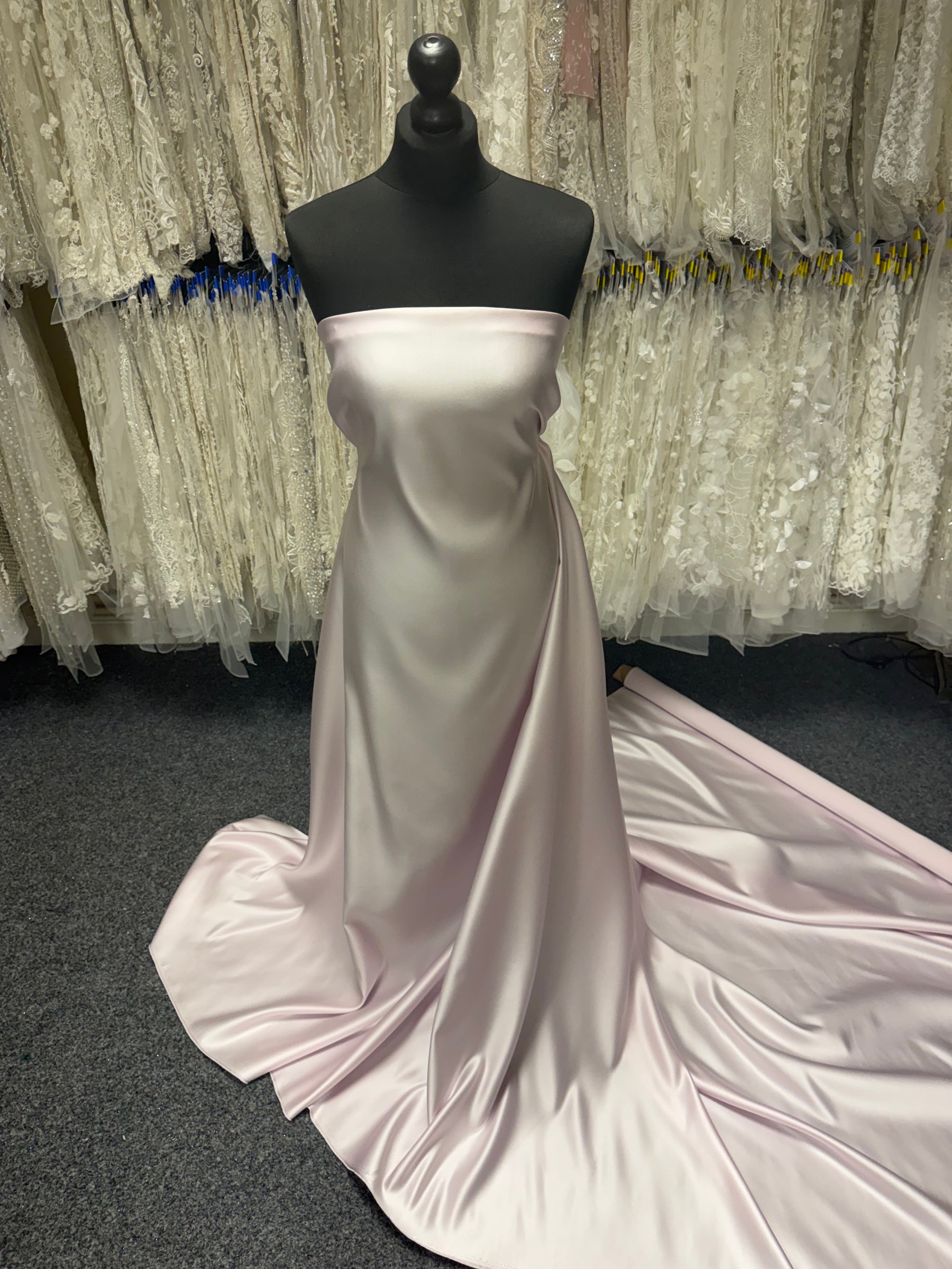 Pastel Pink Polyester Duchess Satin - Contessa