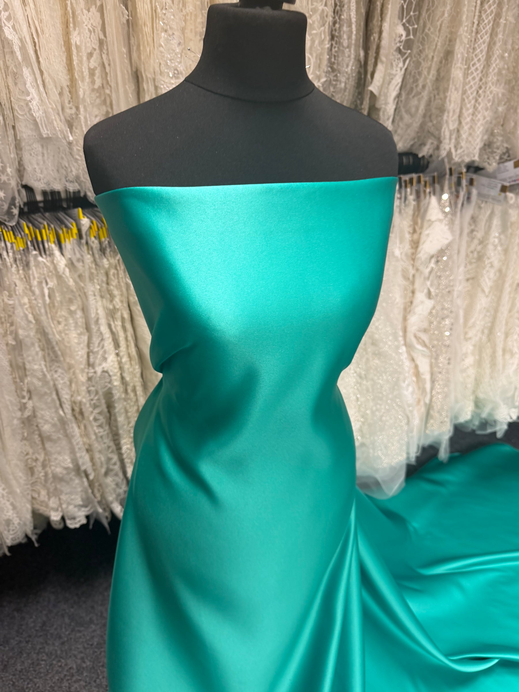 Sea Green Polyester Duchess Satin - Contessa